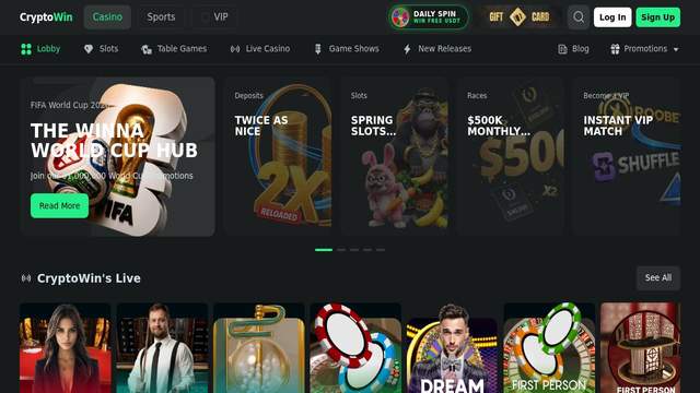 CryptoWin casino screenshot